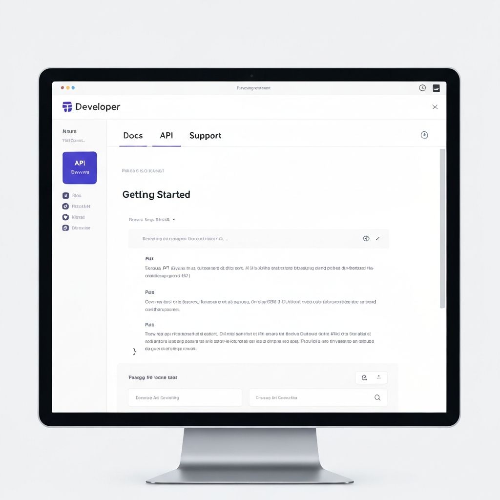 Developer documentation portal mockup